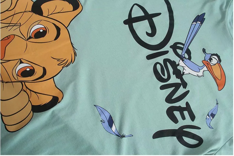 

2021 new Disney Lion King cartoon printed T-shirt funny casual short sleeve opening round neck T-shirt za T shirt