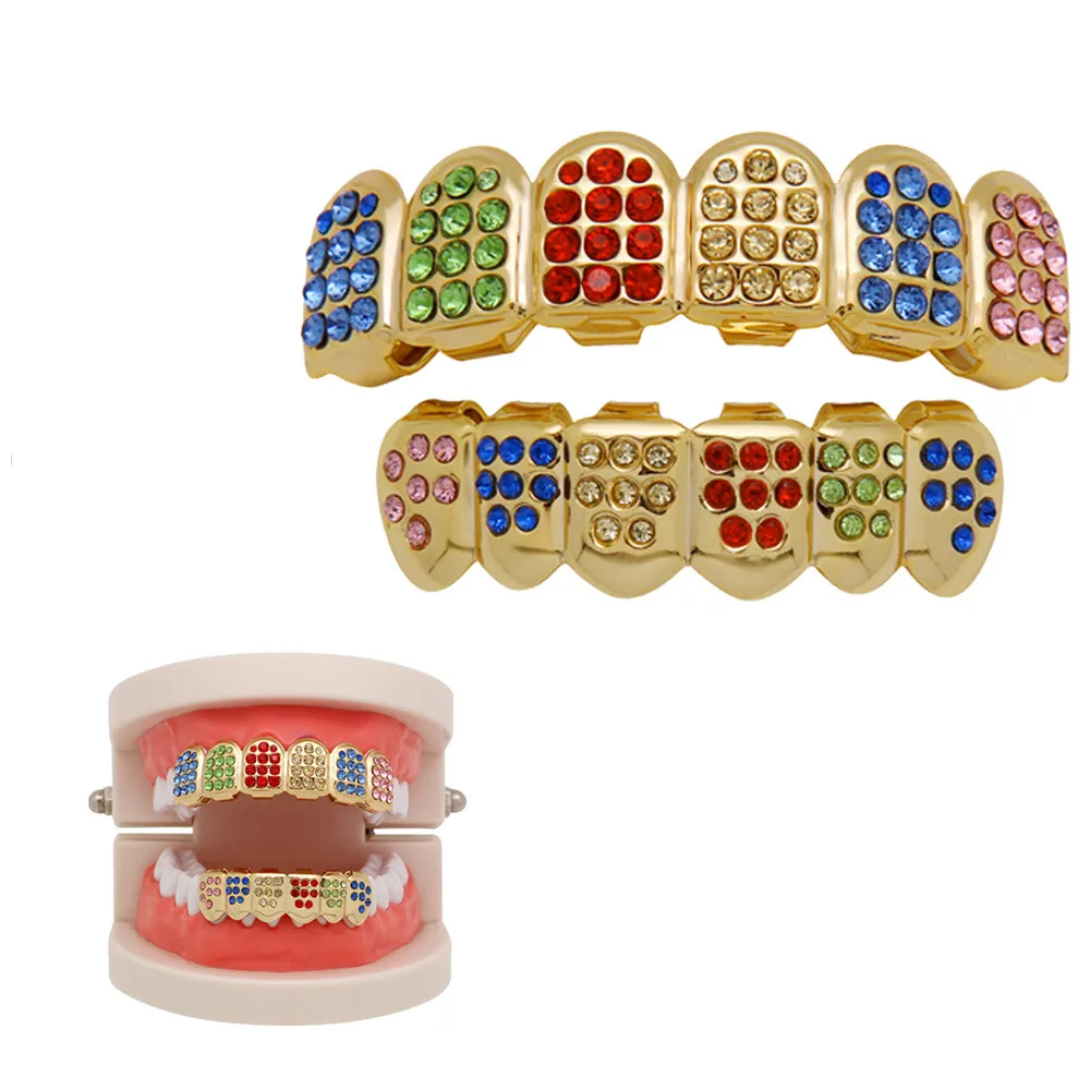 Модные вечерние брекеты в стиле хип хоп Радужный Набор для гриля медная Кепка