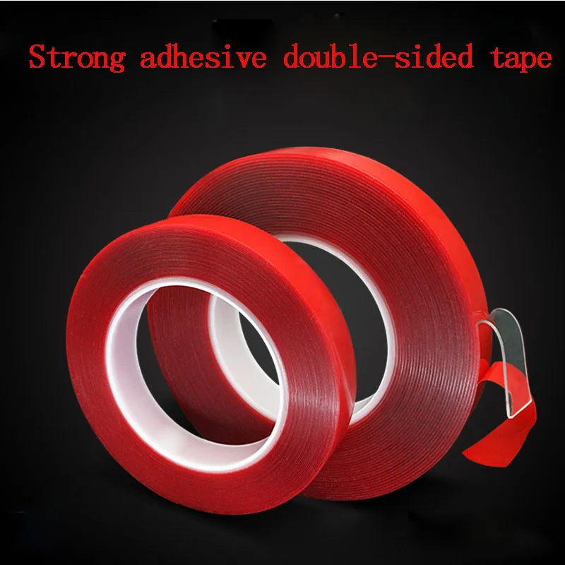 1PC 3m Car Double Sided Adhesive Foam Tape Heat Resistant Strong Acrylic PET Red Film VHB Tape 3 meter