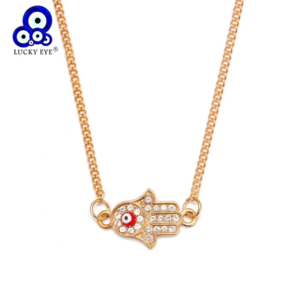 1 шт. ожерелье с подвеской от сглаза цепочка Женская мода хрустальный глаз/рука
