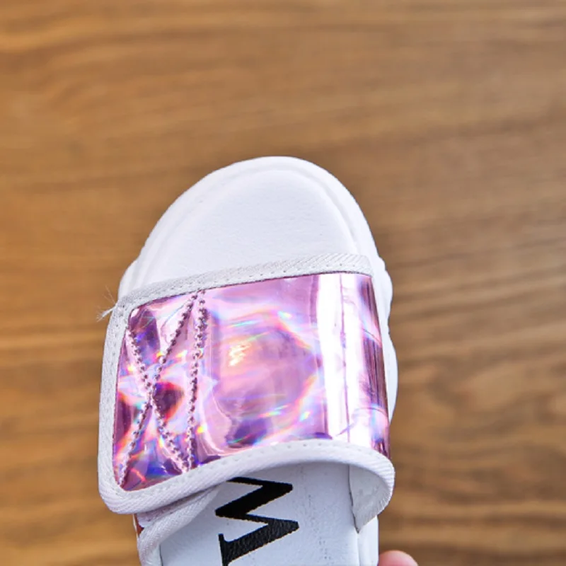 Тапочки для девочек Новинка лета 2020 корейская детская Повседневная широкая