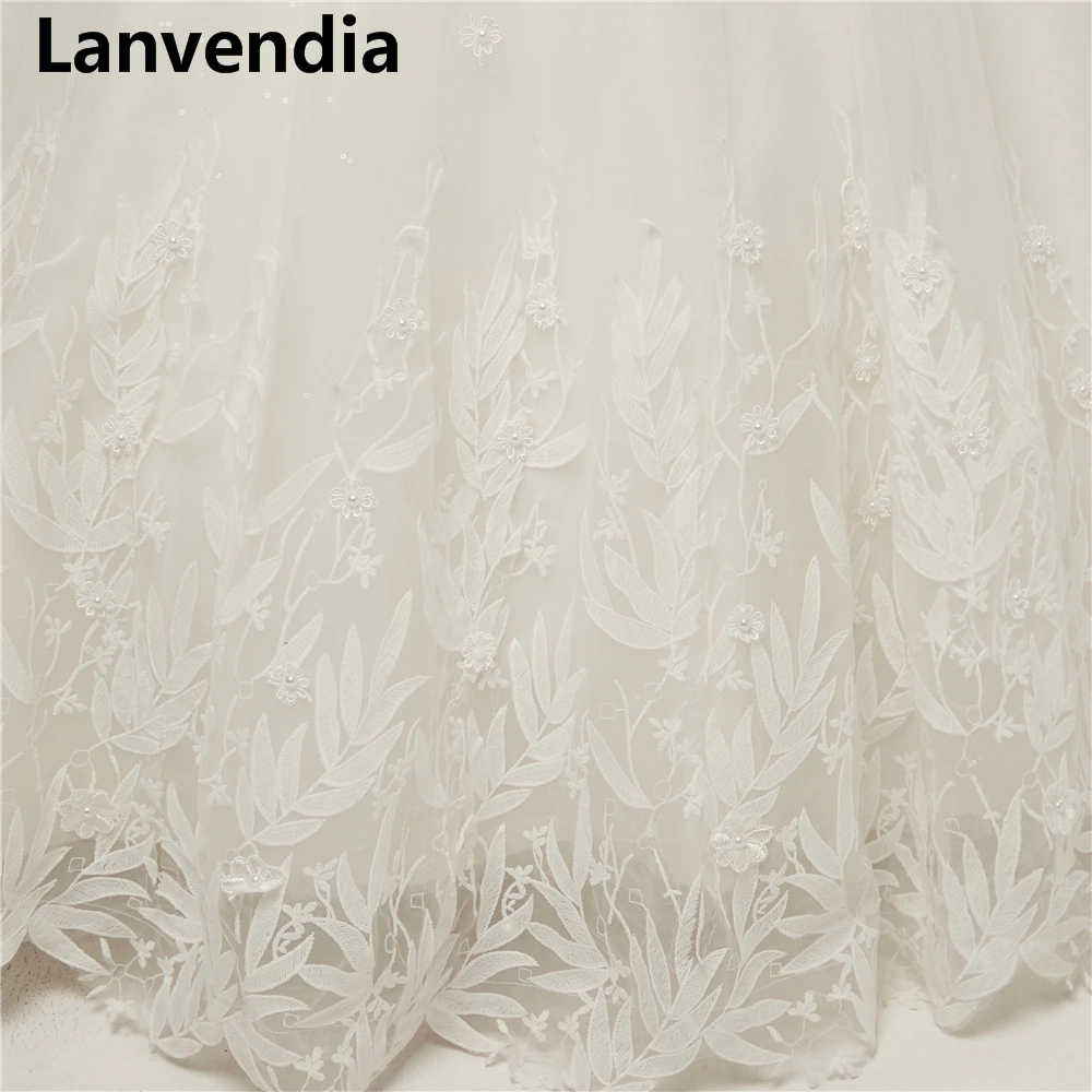 Lanvendia 2020 Luxury Beading African Ball Gown Wedding Dress High Neck Lace Appliqued  Boho Bridal Gowns Vestido De Novia