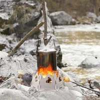 outdoor picnic stove outdoor wood burning camping stove portable low smoke stove foldable small backpacking stove