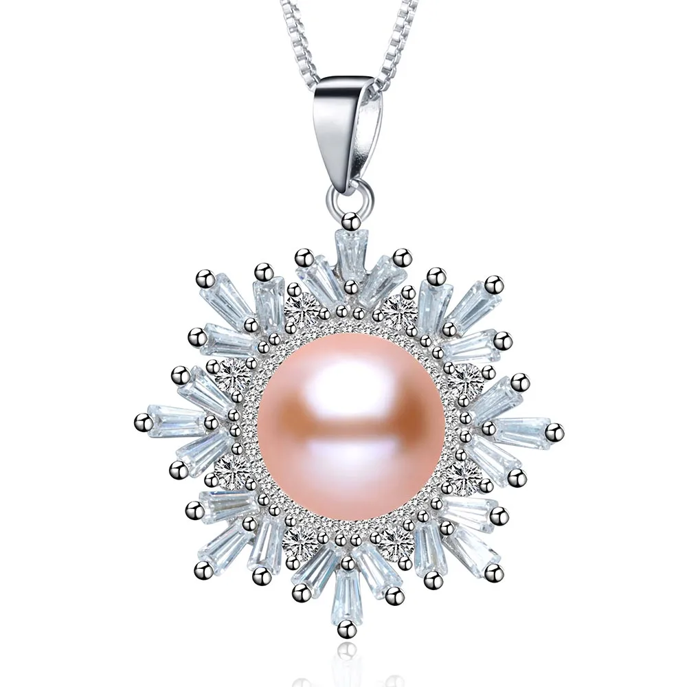 Женское Ожерелье с большим пресноводным жемчугом подвеска из стерлингового