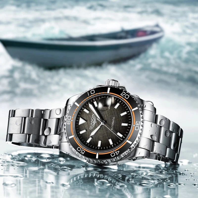 

Guanqin New Watch For Men Mechanical Wristwatches 2021 Top Brand Luxury NH35 Movement Sapphire Waterproof Business Montre Homme