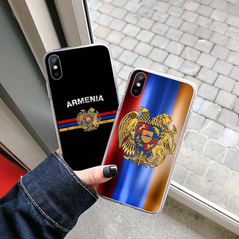 

Armenia Armenians Flag Phone Case Transparent for iPhone 6 7 8 11 12 s mini pro X XS XR MAX Plus