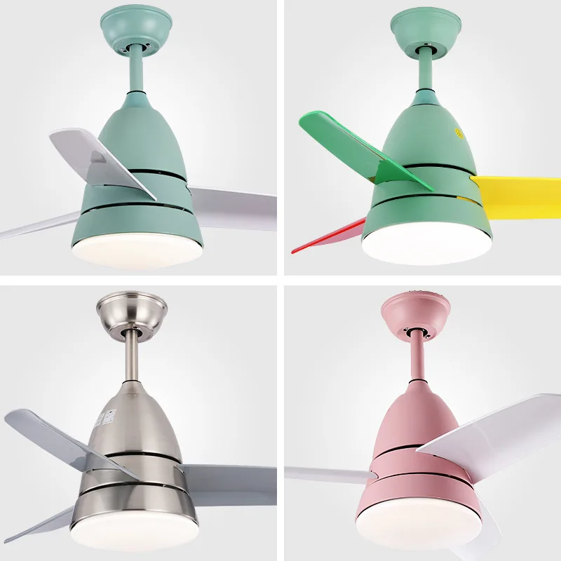 

Modern Simple Mini Traditional LED Ceiling Fan with Light Family Living Room Dining Room Children's Room Girl Bedroom Fan Lamp