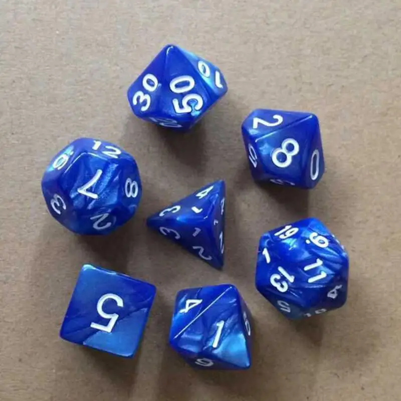 7 шт./компл. 6 цветов многогранные игральные кости для DnD MTG настольные игры TRPG