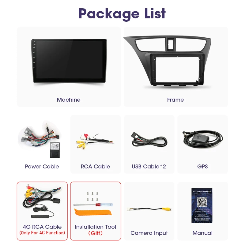 for honda civic hatchback 2012 2017 android carplay auto car radio multimedia 2 din 4g dvd head unit audio accessories speakers free global shipping