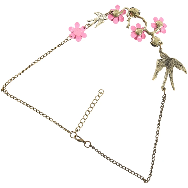 Swallow Flowers Crystal Pendant Chain Fashion Elegant Gorgeous Necklace | Украшения и аксессуары