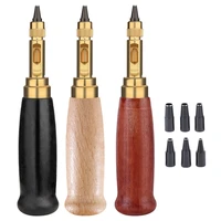 diy leather punch rotary punch belts hole punch screw removable with 6 punches hole punch screw drill tip for leather punching