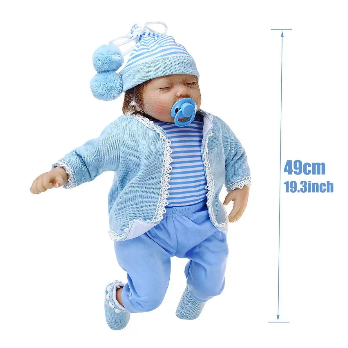 

21" Handmade Silicone Reborns Doll Realistic Lifelike Newborn Baby Doll With Babies Dolls Clothes Toys Gift
