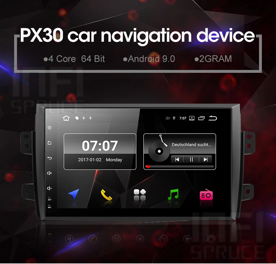 32G Android 9,0 автомобильный dvd для Suzuki SX4 2007-2013 с 2GB ram gps 3g-4G wifi gps навигация Радио Видео Аудио плеер стерео