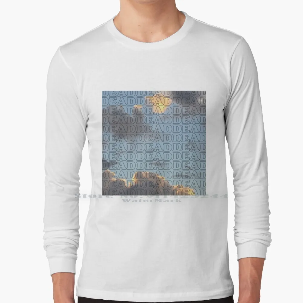 

Мертв цифровое искусство футболка с длинным рукавом Tee Dead Grunge Indie в эстетике Tumblr с повторяющимся рисунком неба заката облаков лето