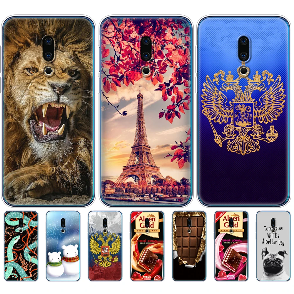 Чехол для Meizu 16th 6 0 дюйма силиконовый чехол с рисунком Plus 5 мягкая задняя крышка из