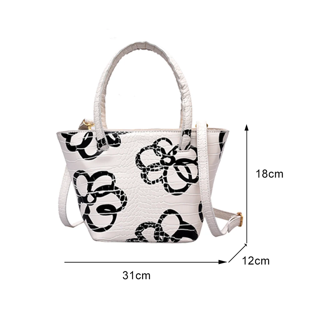 

Crossbody Ladies Bag Alligator Messenger Handbag Fashion Solid Colors Flower Shoulder Bag for Business Leisure Travel Bucket Bag