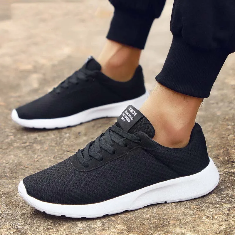 

Men's Shoes Couple Trainers Sneakers Breathable No-Slip Sneakers For Men Lace Up Jogging Male Shoes Zapatillas Hombre Plus Size