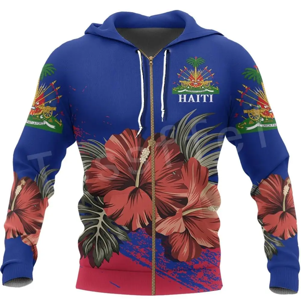 

Tessffel Country Emblem Flag Caribbean Sea Haiti Island Retro Pullover Men/Women Tracksuit Jacket 3Dprint Streetwear Hoodies A22