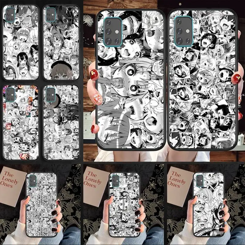 

ahegao manga girl Shockproof Phone Case For Samsung A01 A10 A02 A20 A31 A40 A50 S A52 A51 A70 A71 A80 A91 Cover Fundas Coque