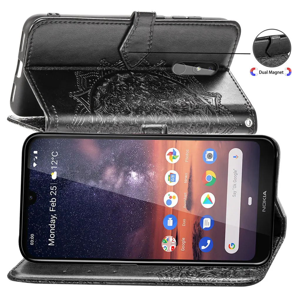 Чехол для nokia 3,2 2,1 3,1 7,1 8,1 5,1 7 plus, роскошный чехол с тиснением, чехол для телефона из искусственной кожи для nokia 9 pureview, откидная крышка, чехол