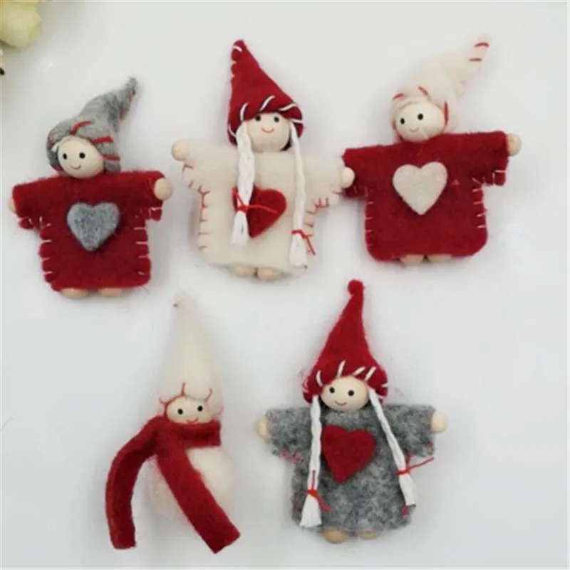 1 шт. маленький ручной Санта Клаус мужской и женский шерстяной войлочный подарок