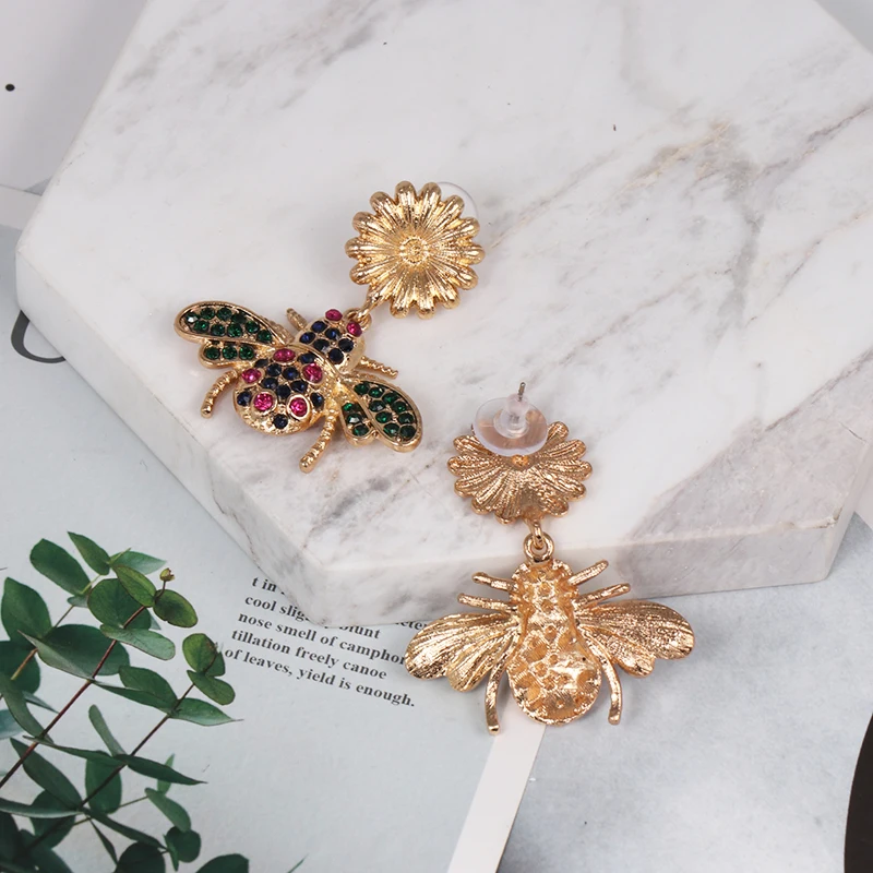 Симпатичные подвесные серьги в виде пчелы для женщин модные серьги-вешалки ушей