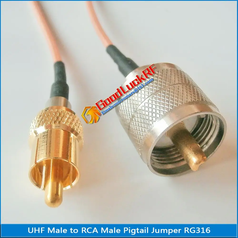 1 шт. высококачественный PL259 SO239 UHF штекер-RCA штекер - RCA RF Разъем Pigtail Jumper RG316