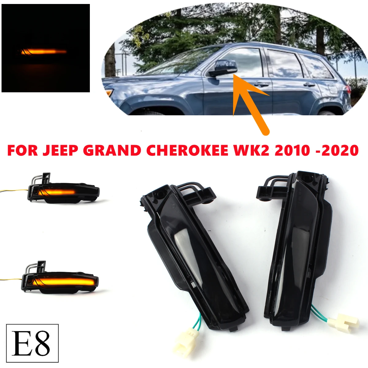 Для JEEP GRAND CHEROKEE WK2 2010 -2020 светодиодный динамический боковой указатель поворота |
