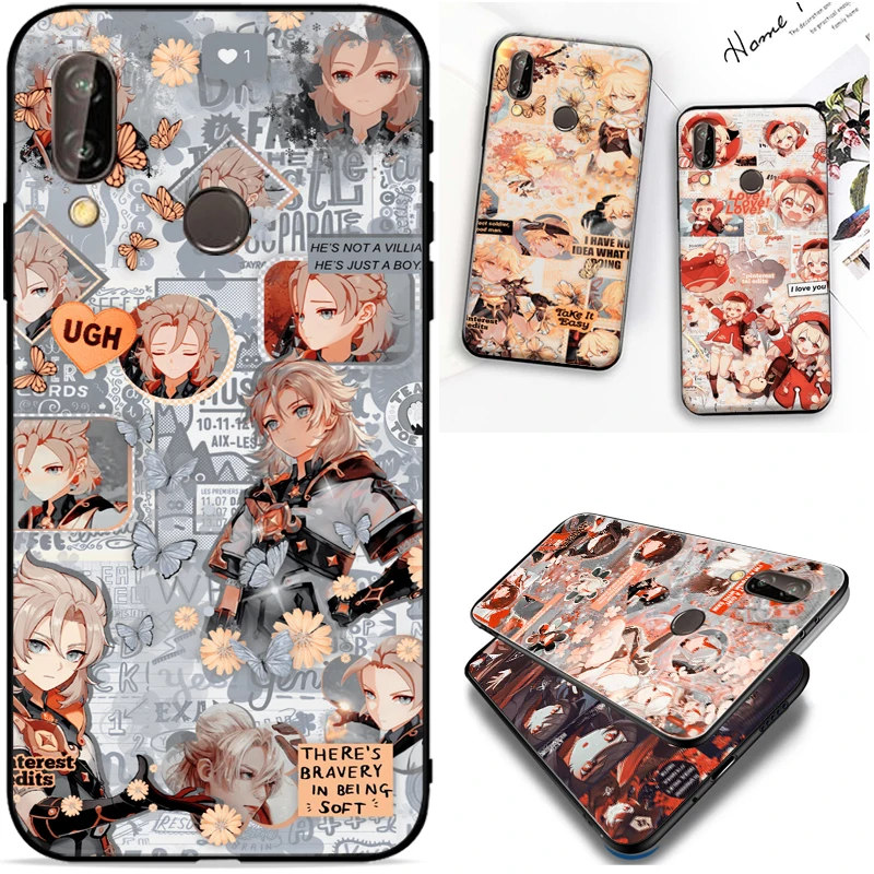 

Phone Case For Huawei P40 Pro Plus Lite P20 Lite 2019 P20 Pro Lite Cases Back Cover Soft TPU Genshin Game Characters