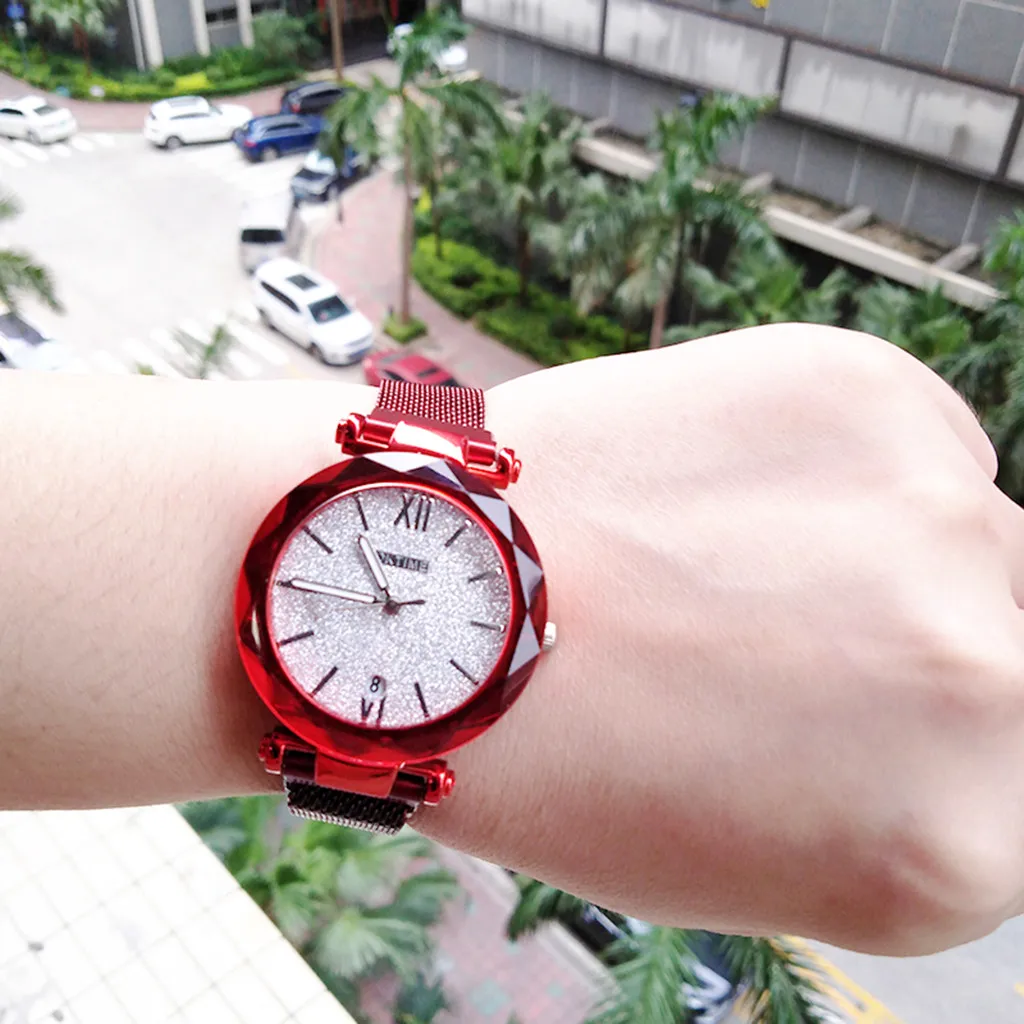 Модные женские часы Звездное небо студенческие для девушек с магнитной пряжкой