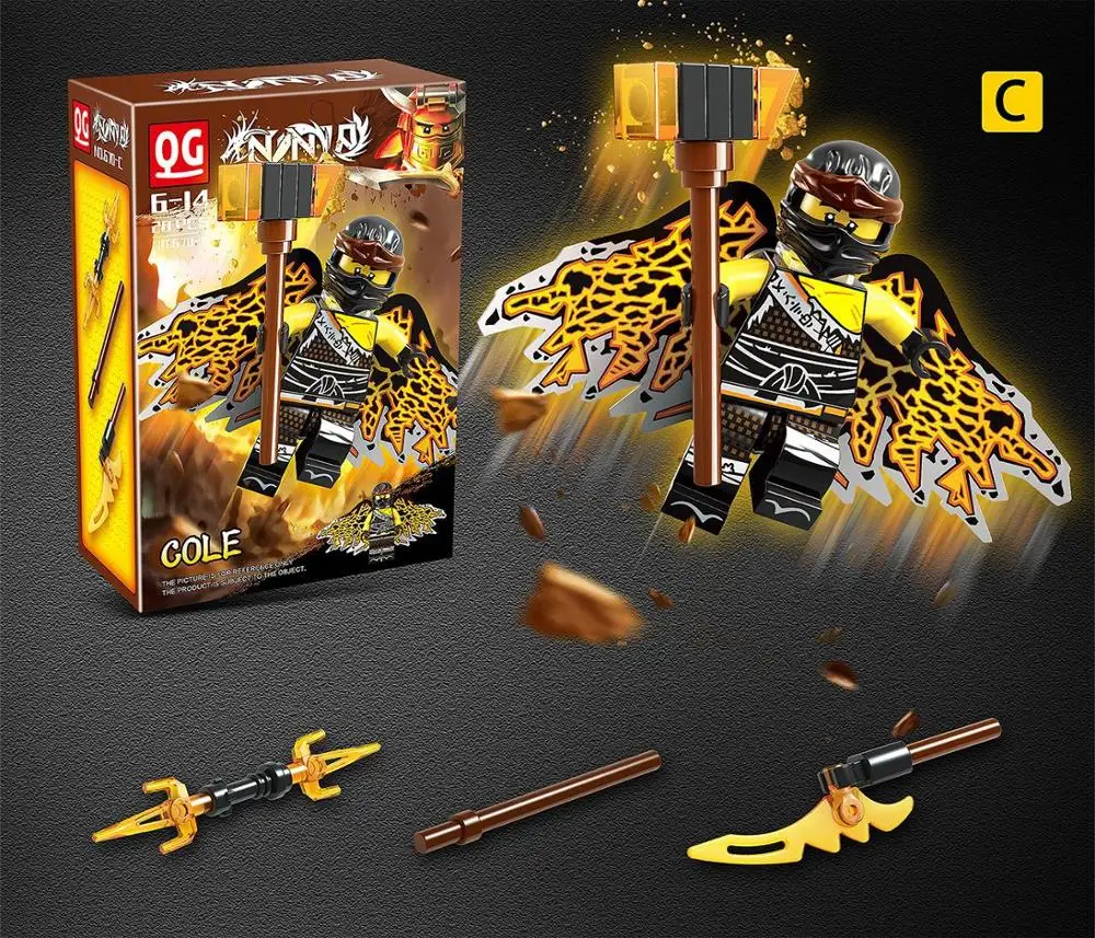 6 шт./компл. Ninjagoed фигурки летающие строительные блоки игрушка кирпич образование