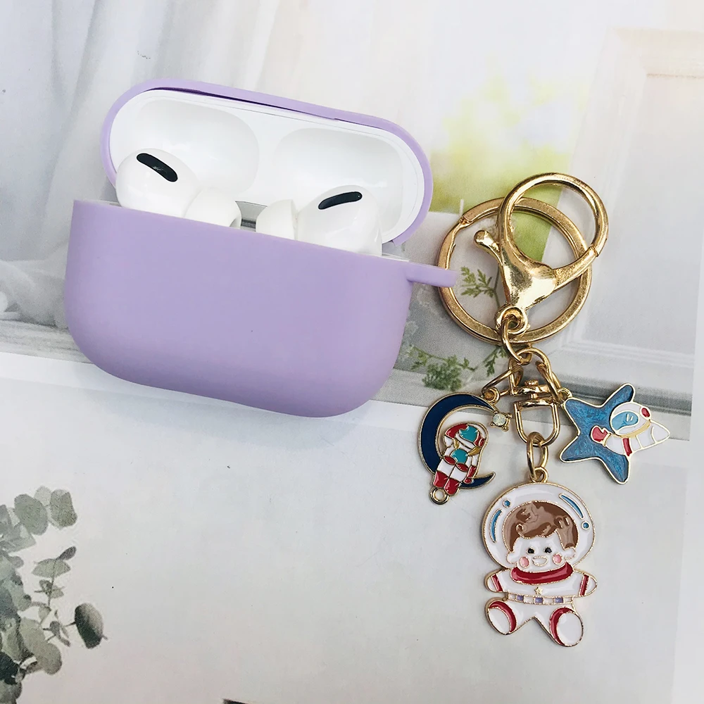 Мультяшный чехол для AirPods Pro симпатичный наушников с космонавтом подвеска