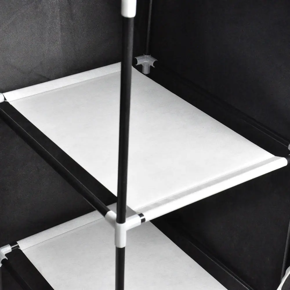 

4-Line 8 Lattices Wardrobe Non-Woven Fabric 71" Portable Closet Household Clothes Storage Cabinet Organizer with Shelf Free ship