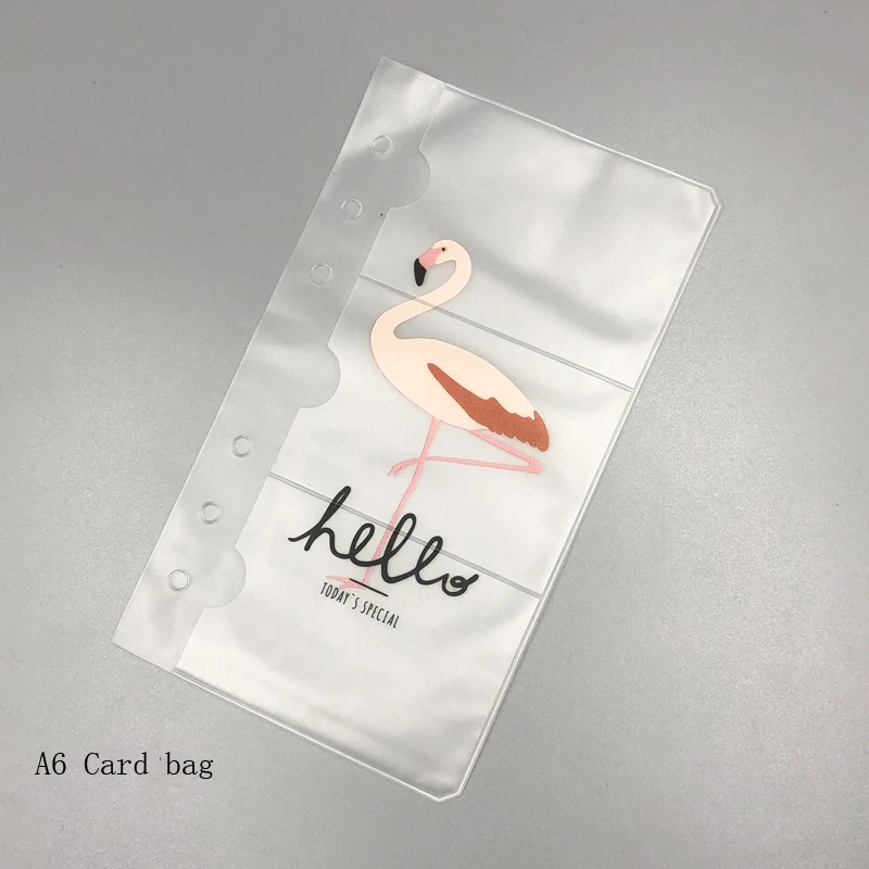 A6 Flamingo Fromthenon милый блокнот сумка для хранения прозрачный ПВХ сумки на молнии аксессуары для планировщика для Filofax 6 отверстий мешочек дневник канцелярские принадлежности - Цвет: A6 Flamingo