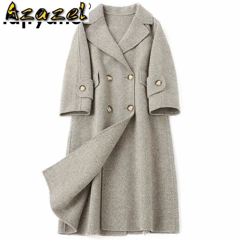 

Длинное шерстяное пальто, женская винтажная куртка в Корейском стиле на весну и осень, женская одежда 2020, верхняя одежда, повседневные офисные женские пальто Abrigos ZT2385