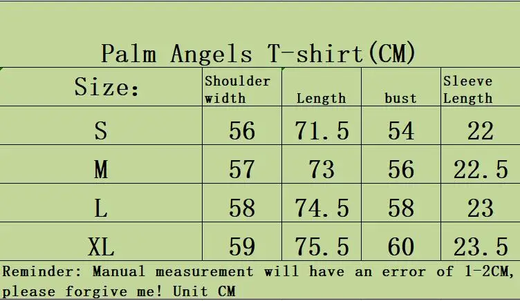 

Authentic Classic Palm Angels Flame Skull Wild Palm Print Couple Short Sleeve Men's T-shirt