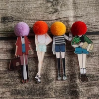 cute creativity brooch for woman girl 2cm wool ball acrylic collar badges jewelry gifts for mom