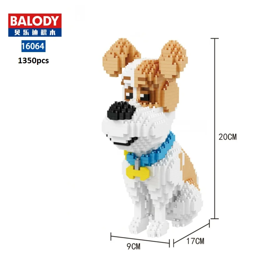 Мини конструктор Balody милая собака модель строительная игрушка шнауцер