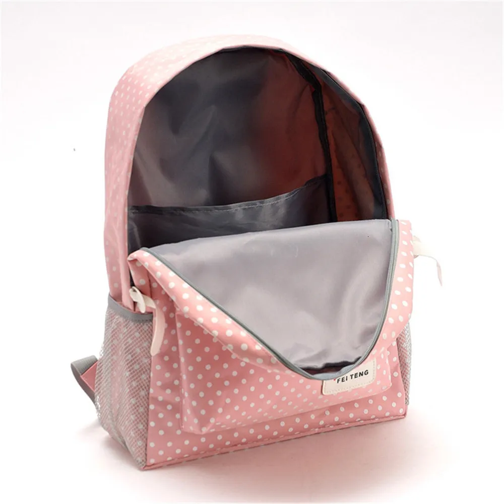 High Backpack Women Quality Pink Cute Breathable Student Backpacks Sweet Polka Dots School Bags For Teens Girls Travel bags
