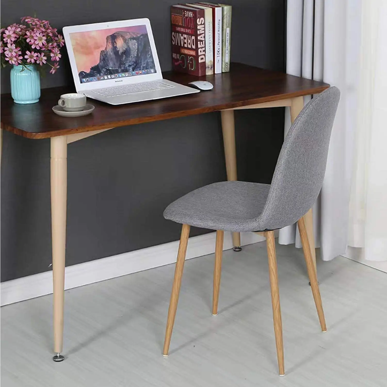 Набор из 4 средневековых Ретро высококачественных льняных стульев ножки массива