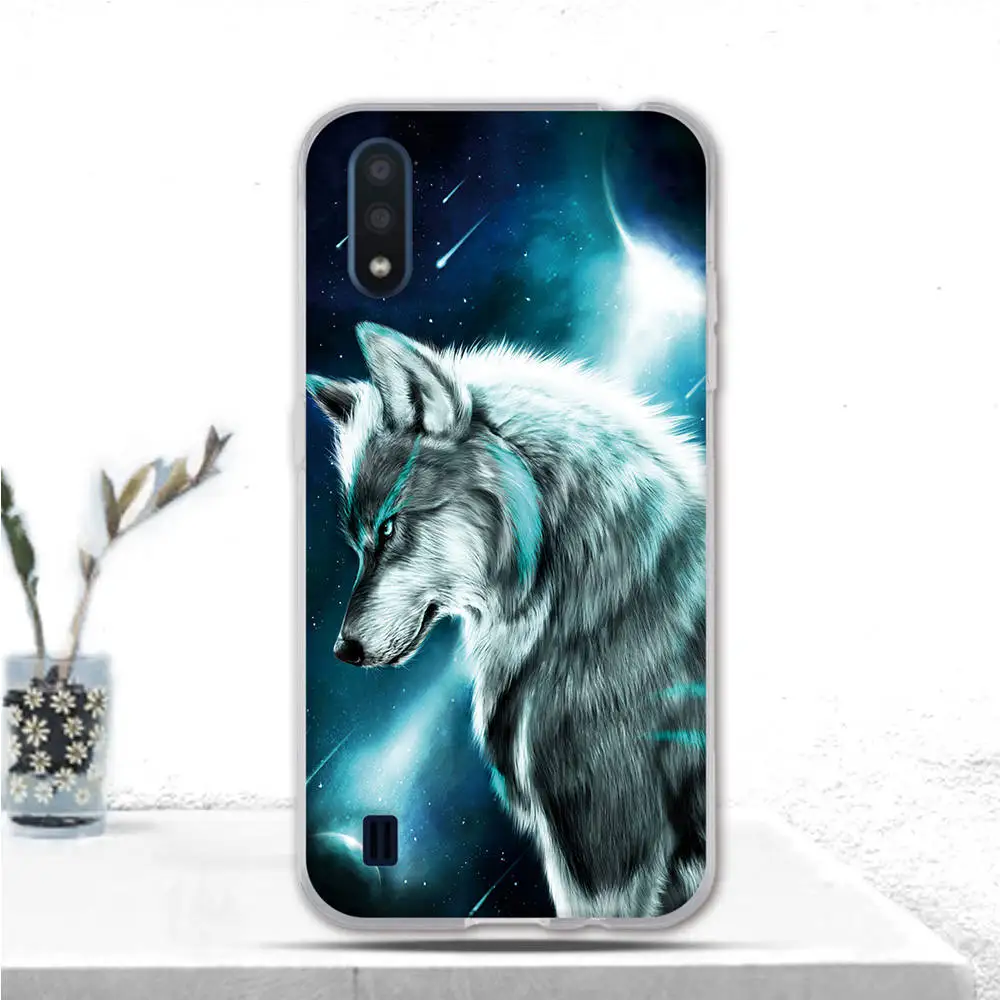 5 7 дюймов для Samsung Galaxy A01 чехол телефона Fundas мягкий ТПУ милый кот мультяшный