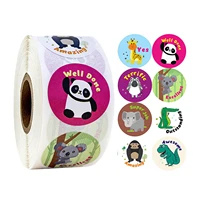 4 roll 25mm round stickers for kids animal pattern diy scrapbooking sticker labels gift school supplies stickers aesthetic