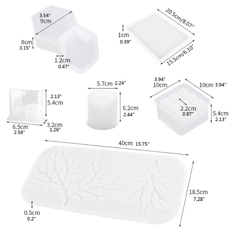 

Silicone Resin Molds Epoxy Molds Deer Makeup Jewelry Display Tray Molds Kit 9-Slot Lipstick Organizer Pen Holder Molds