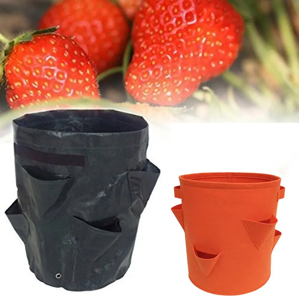 

3 Gallon Felt Strawberry Planting Bag Round Eight-Hole Multi-Mouth Planting Bag Household Garden Accessories