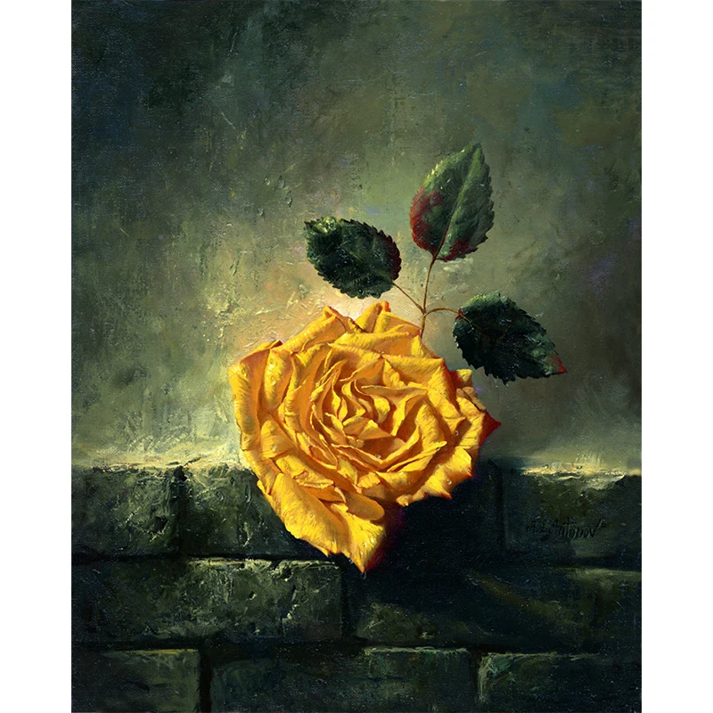 

DIY 5D Diamond Painting Yellow Rose Cross Stitch Mosaic Pattern Rhinestone Diamond Embroidery Home Decoration ZWQ