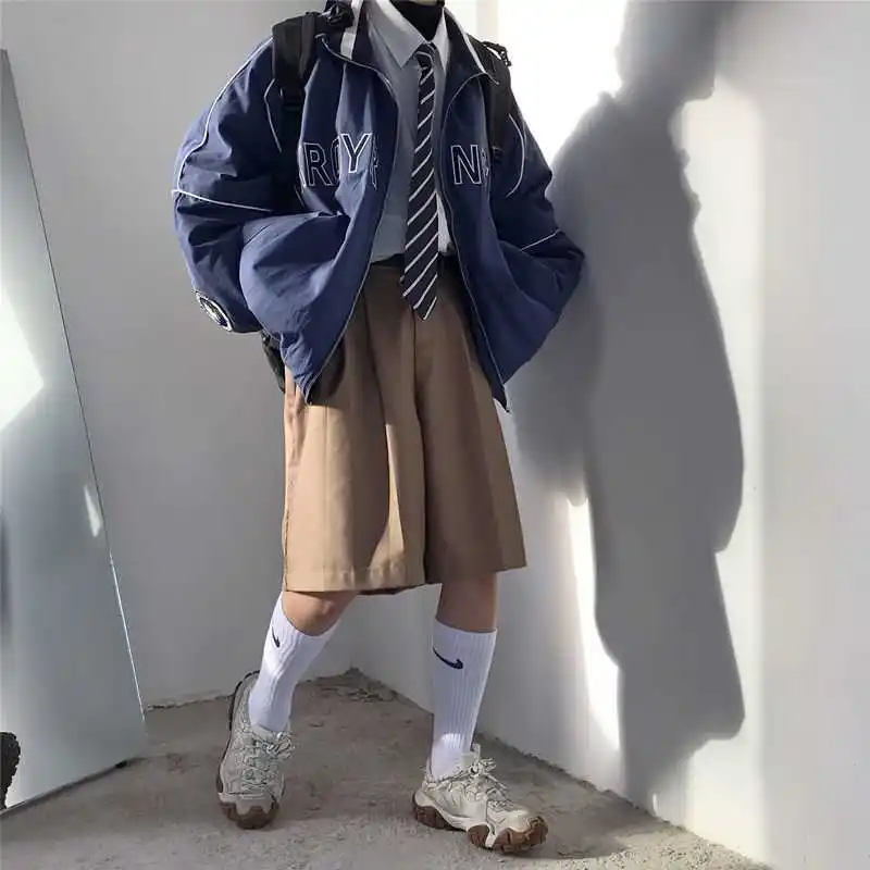 

spring letter jacket all-match preppy style baseball hoodie women men's loose thin casual lovers cool wear sweatshirt