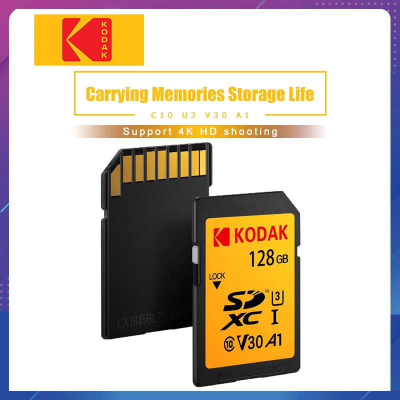 Kodak sd карта 64 Гб памяти SDXC U3 V30 Tarjeta 256G для sony Canon Nikon micro SLR цифровая камера cartao de memoria
