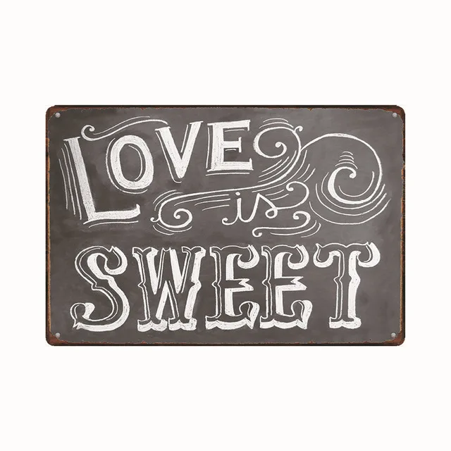 Любовь сладкий/торт Еда/налет для спортзала винтажные металлические жестяные