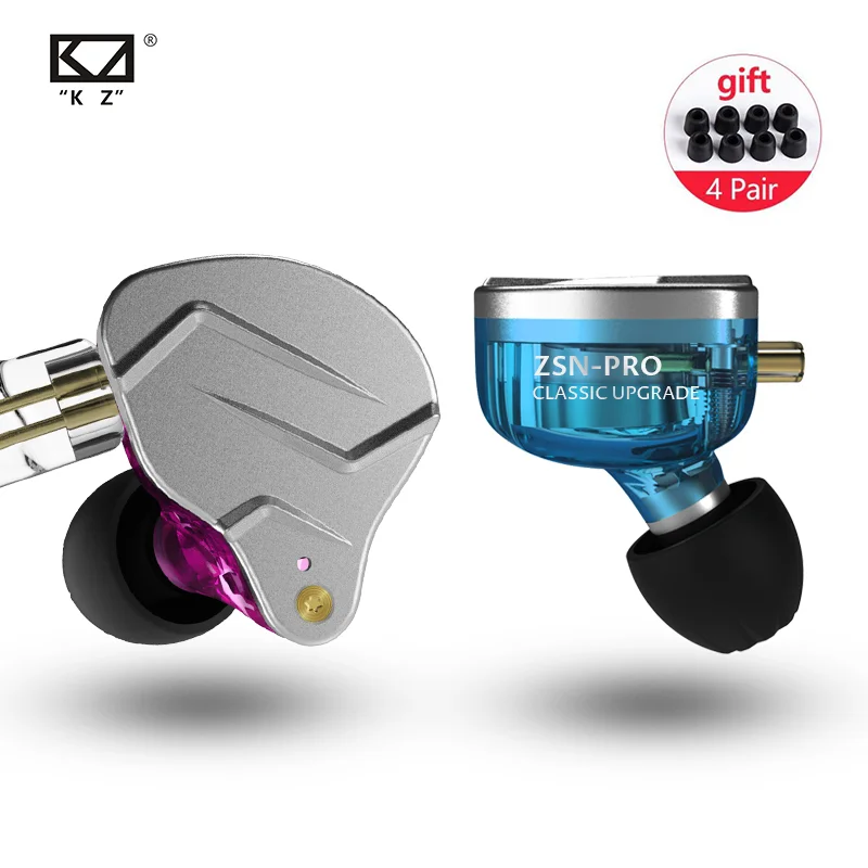 Гибридные Внутриканальные наушники KZ ZSN PRO 1BA + 1DD HIFI DJ монитор спортивные для бега