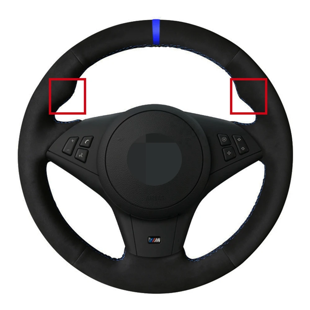 

Car Steering Wheel Cover DIY Black Soft Suede For BMW E60 E63 E64 Cabrio M6 2005 2006 2007 2008 2009 2010 Accessories Parts